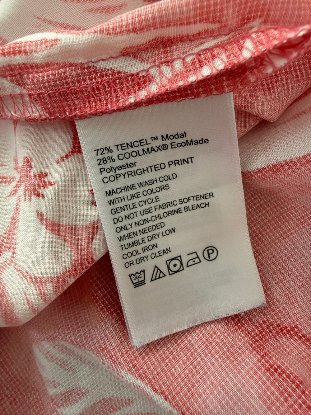 Tommy Bahama Men’s XL Coconut Point Floral Hawaiian Camp Shirt Coral Pink